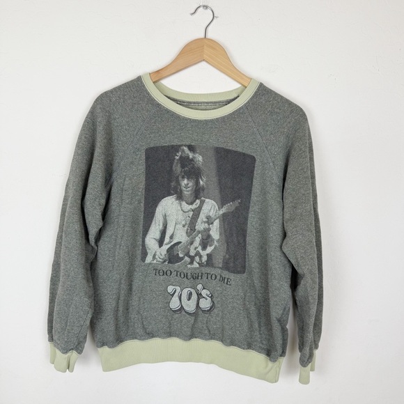 PEOPLE OF LEISURE rolling stones too tough to die sweatshirt in sage gray - Picture 4 of 9